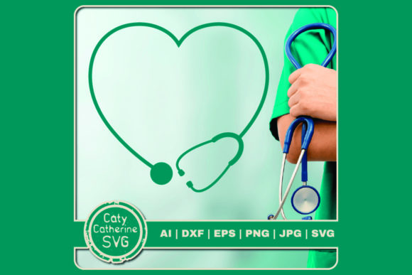 Doctor Nurse Love Heart Stethoscope Graphics for Crafts