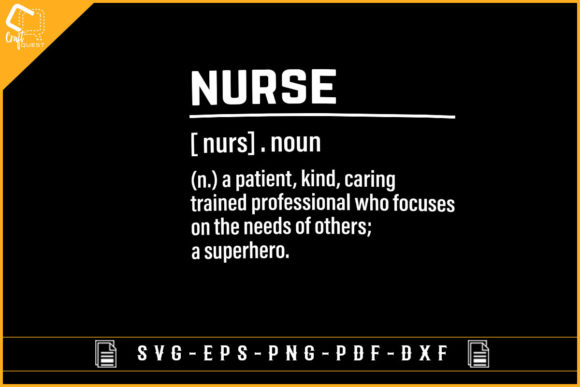 Nurse Definition Graphics for Crafts Branding