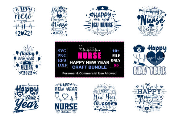 Nurse Happy New Year Graphics & Crafts