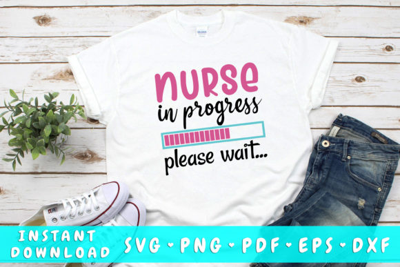 Nurse in Progress Please Wait SVG for Crafts & Graphics